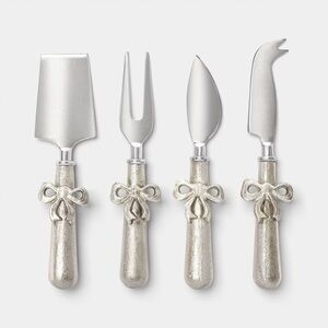 4pk nwt Bow Cheese Tool Set Silver - Threshold